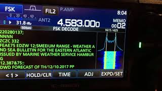 Icom IC-R 8600 Internal RTTY Decoder 4.583 Khz with 50 baud - 425 Shift DWD Pinneberg