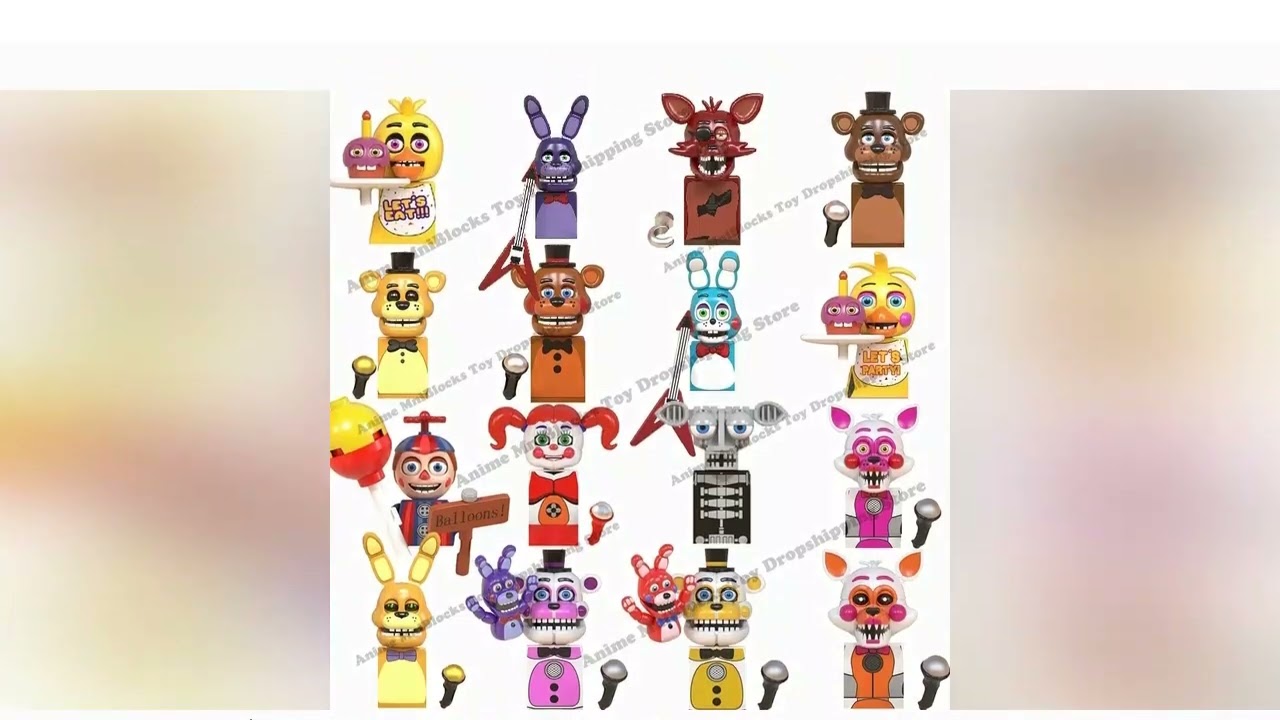 WM6074 WM6097 Assembly mini bricks FNAF Game Figure Chica Foxy Bear Bonnie Nightmare Boy Baby Skelet