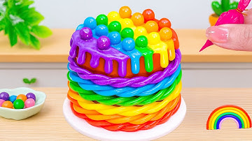 How to Make Rainbow Cake Recipe With Chocolate | Stunning Rainbow Cake Decoration Ideas