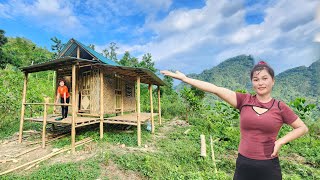 TIMELAPSE :45 days girl builds bamboo house by the lake alone - building farm life