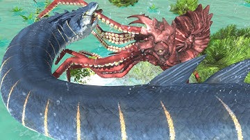 The Kraken VS. Drownviper basilisk   - Animal Revolt Battle Simulator