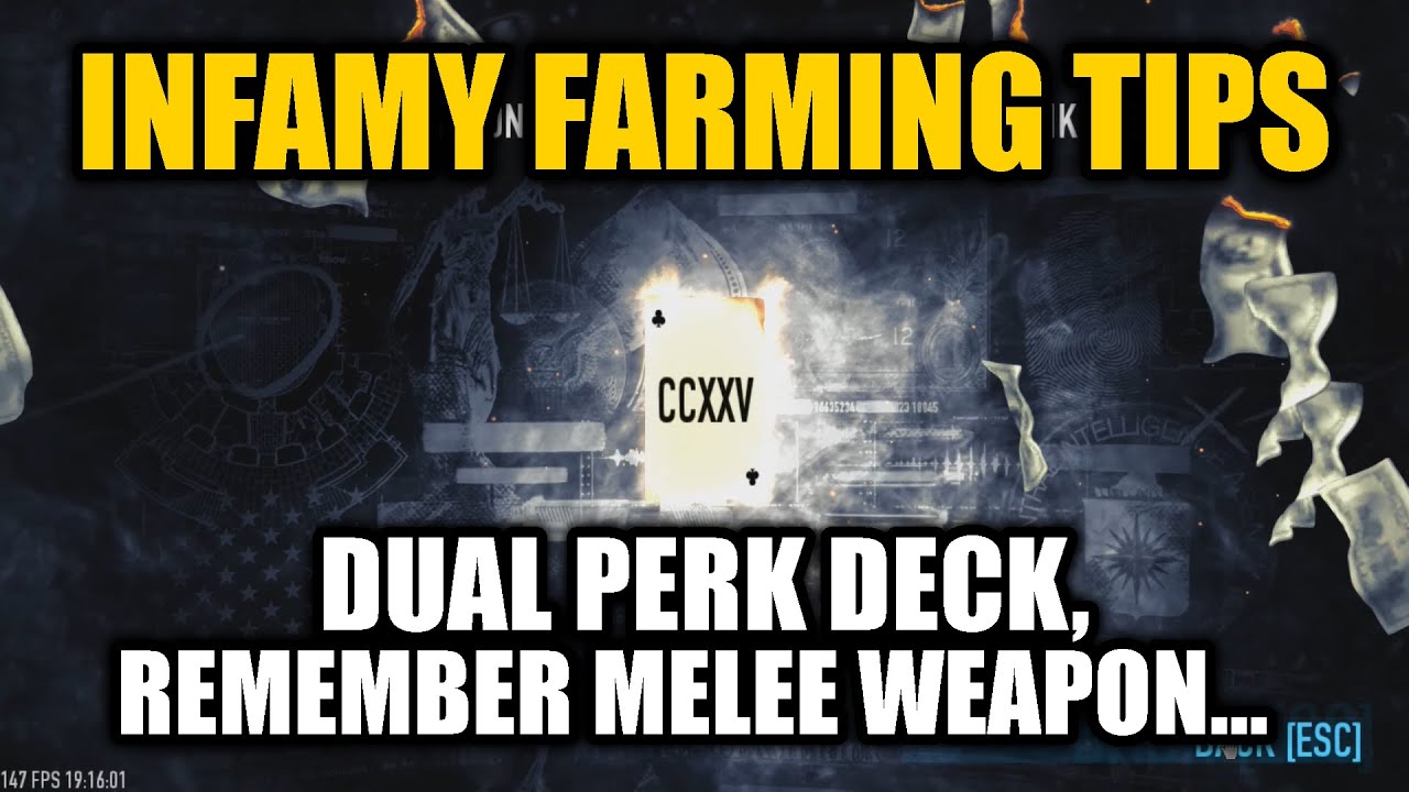 [PAYDAY 2] Infamy Farming Tips dual perk with a single click, remember