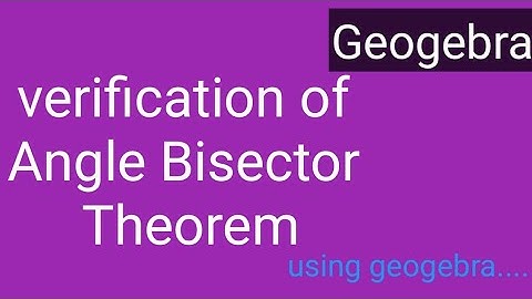 Geogebra - Verification of Angle Bisector using Geogebra #geogebraanimation #geogebra