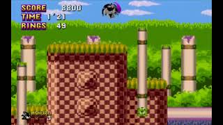 Sonic and Ashuro 5.00 rev 2 walkthrough w/commentary Part 1:  Grass Garden Zone (Ashuro)