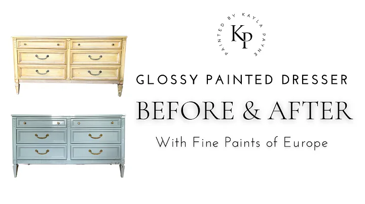 High Gloss Painted Dresser Before & After with Fine Paints of Europe
