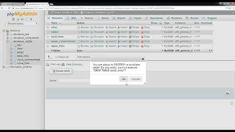 How to delete database table via phpMyAdmin in cPanel - Course +HD + Latest - P23