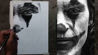 joker realistic sketch timelapse video screenshot 3