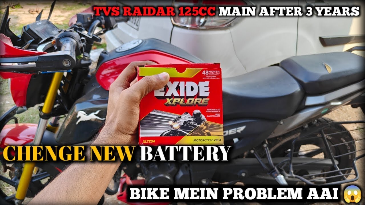 TVS Raidar 125cc Change New Exide Battery bike Problem Hui Fix ✅💥 IG Raidar 47 Vlog 