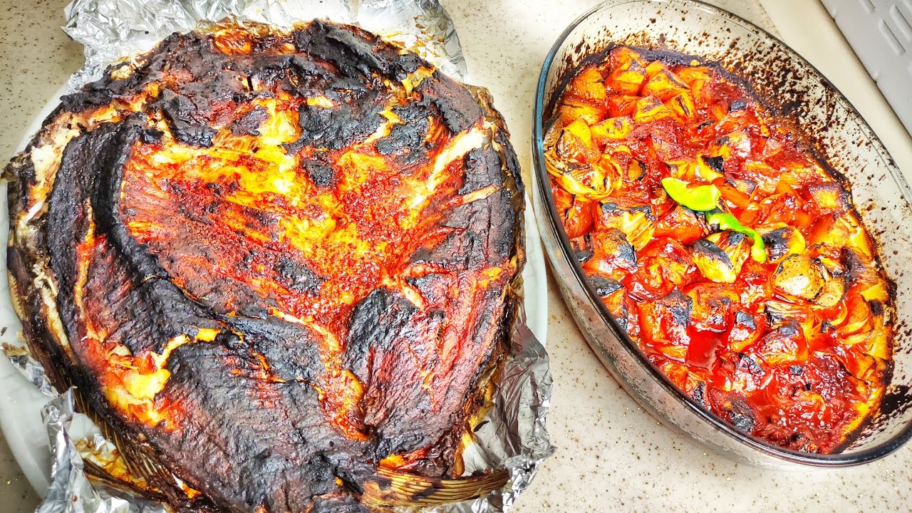 ماسی برژاو بە فڕن بە تامێکی ترش و تیژ و خۆش | سمك مشوي بالفرن | Fish in oven