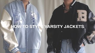 aesthetic varsity jacket outfit girl