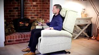 Rise and Recliner chair Wall hugger supplied throughout the UK by Recare Ltd