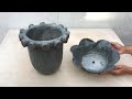 Ideas for making decorative cement flower pots to make the garden more beautiful