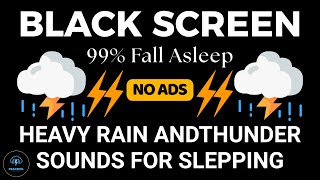 🔴 BLACK SCREEN | 12 Hours Heavy Rain &amp; Thunder ASMR for Deep Sleep &amp; Relaxation ASMR