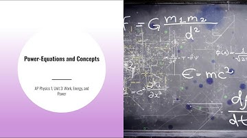 AP Physics 1, Unit 3: Power-Equations and Concepts