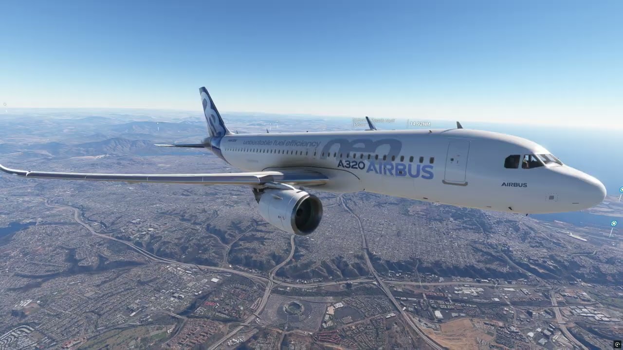KNSD to KSFO flight with the Airbus A320neo USING Ai 100%