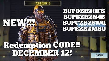 *NEW* REDEEM CODE DECEMBER!! | COD MOBILE | CODM