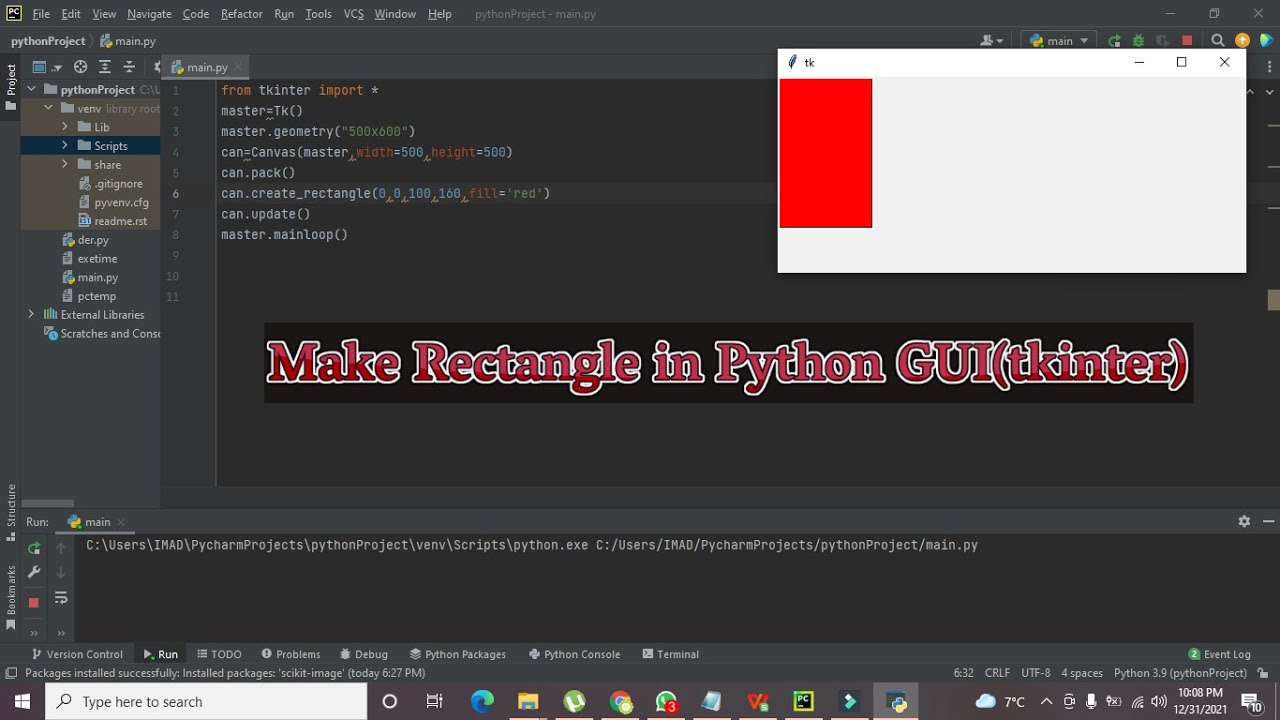 How To Make A Rectangle In Python Gui | How To Make A Rectangle In Tkinter Gui