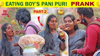 Eating Panipuri from Boy's Plate PRANK 2.0😂| Funny Prank | Just For Sirippu