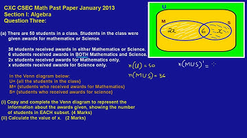 CSEC CXC Maths Past Paper 2 Ques 3a Jan 2013 Exam (Answers)_ by Will EduTech