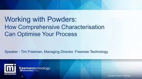 How Comprehensive Powder Characterization can Optimize your Process | Webinar