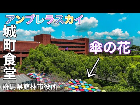 群馬県館林市役所【城町食堂のアンブレラスカイ】ドローン空撮