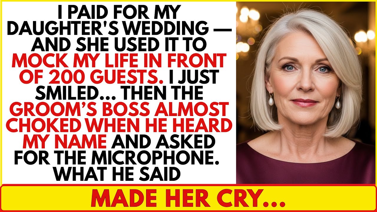 My Daughter Mocked Me at Her Wedding I Paid For - Until the Groom’s Boss Took the Microphone