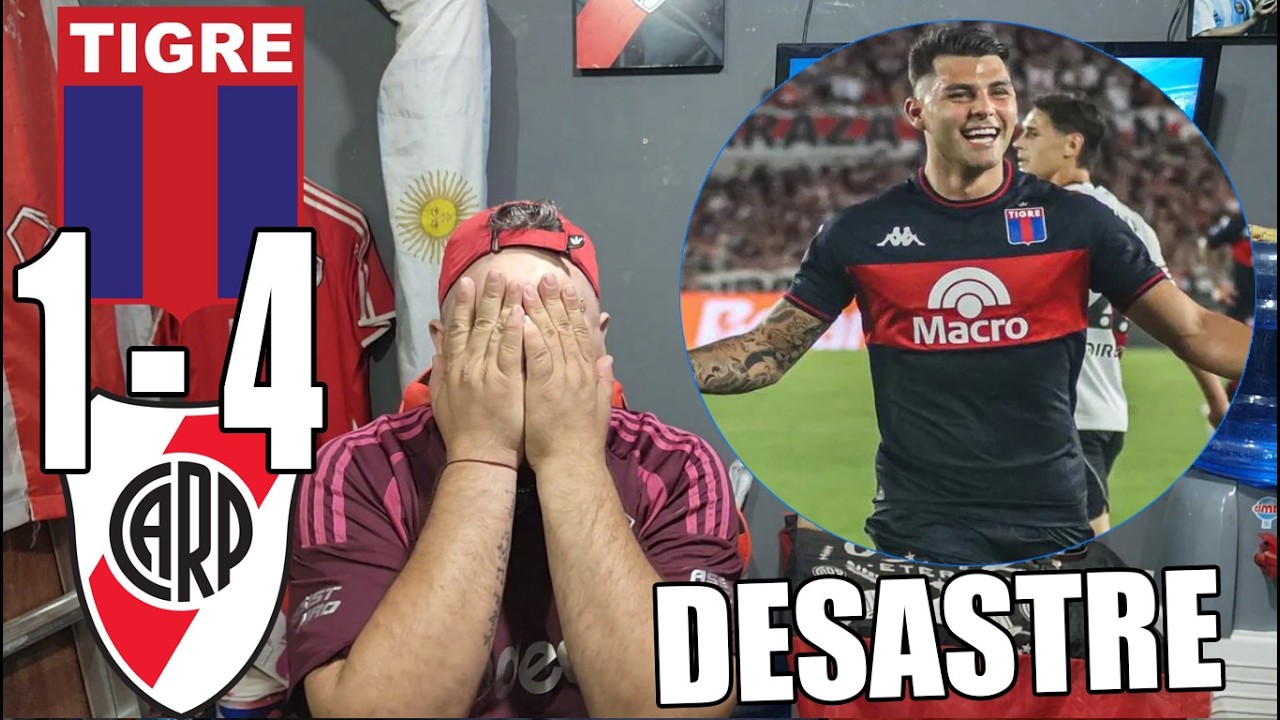 RIVER PLATE 1 vs TIGRE 4 REACCION RE CALIENTE DEL HINCHA DE RIVER