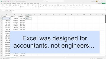 Excel is for accountants, not engineers