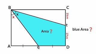 A unique solution for the area in blue? | (Fun Geometry Problem) | #math #maths | #geometry