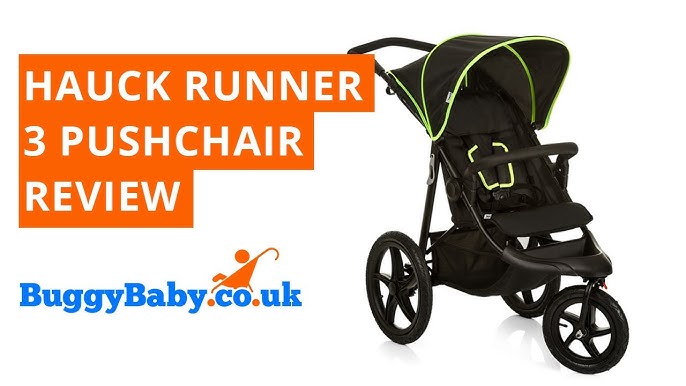 Hauck Runner 3 Wheel Pushchair - features and benefits review- Black Neon  Yellow - YouTube