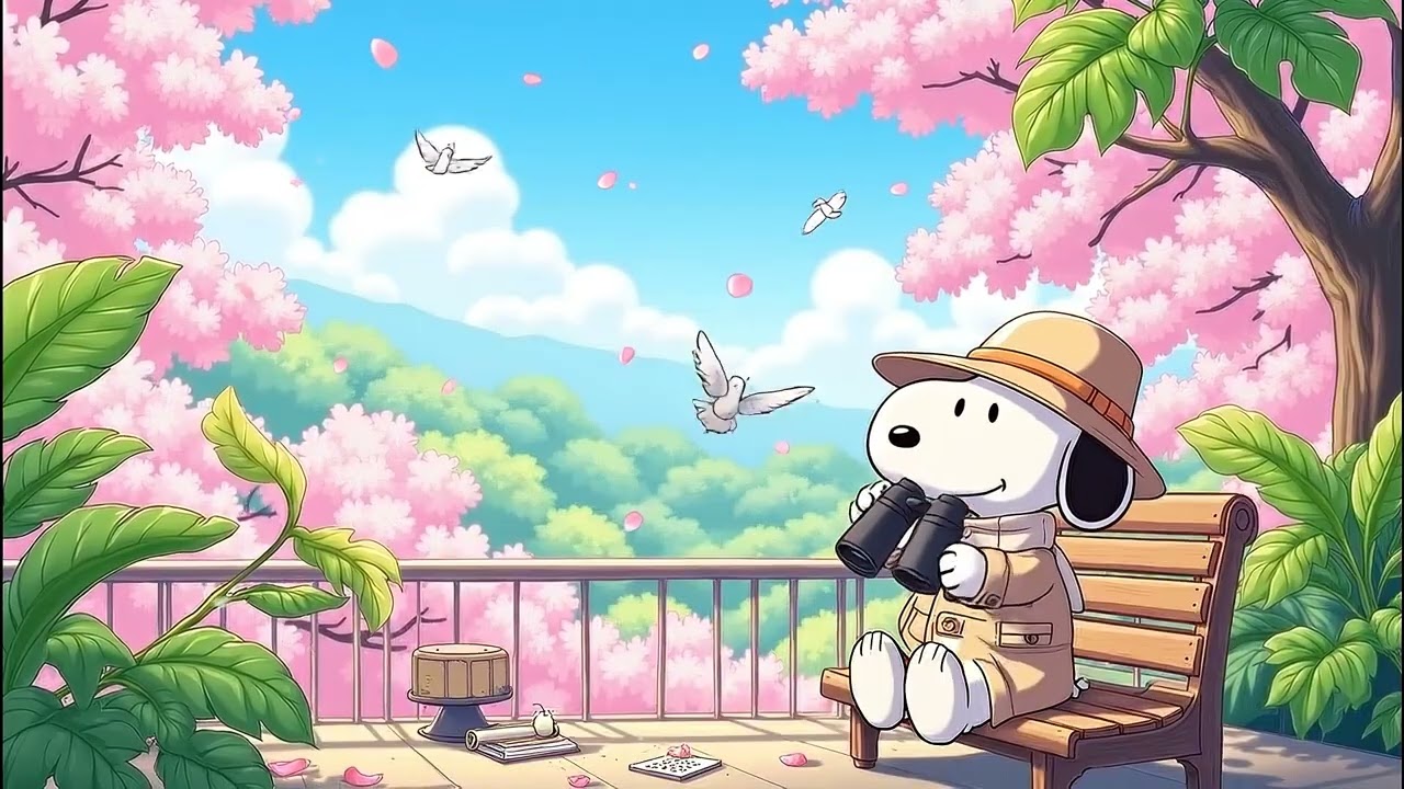 Snoopy's Rejuvenating Pink Dawn 💗 Peaceful Lofi Beats for Focus & Calm