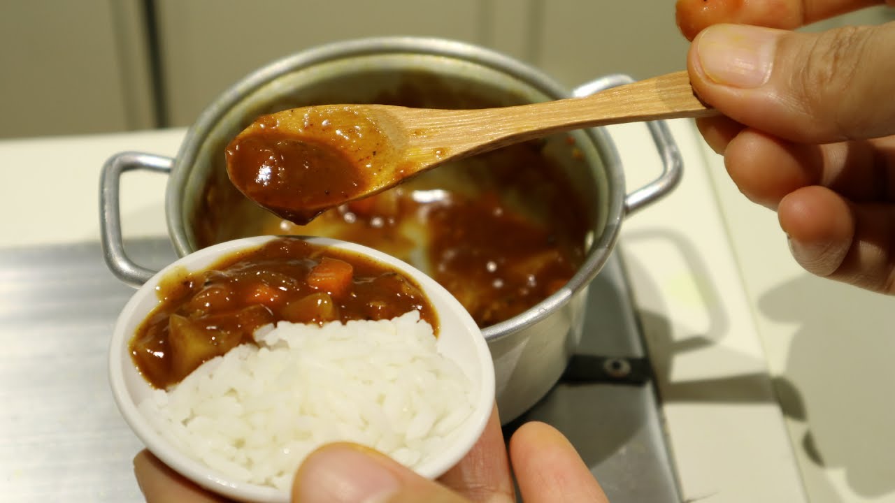  Mini  Food  Japanese Chicken Curry Miniature  cooking sound 