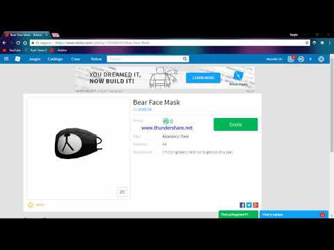 Como Tener Bear Face Mask Gratuitamente Youtube - roblox id code for bear face mask