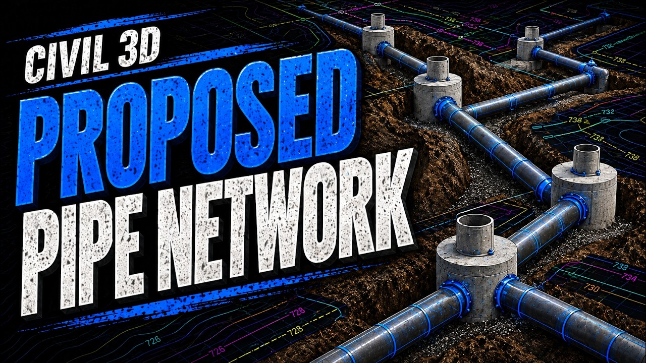 15 Creating a Proposed Pipeline Pipe Network in Civil 3D - YouTube