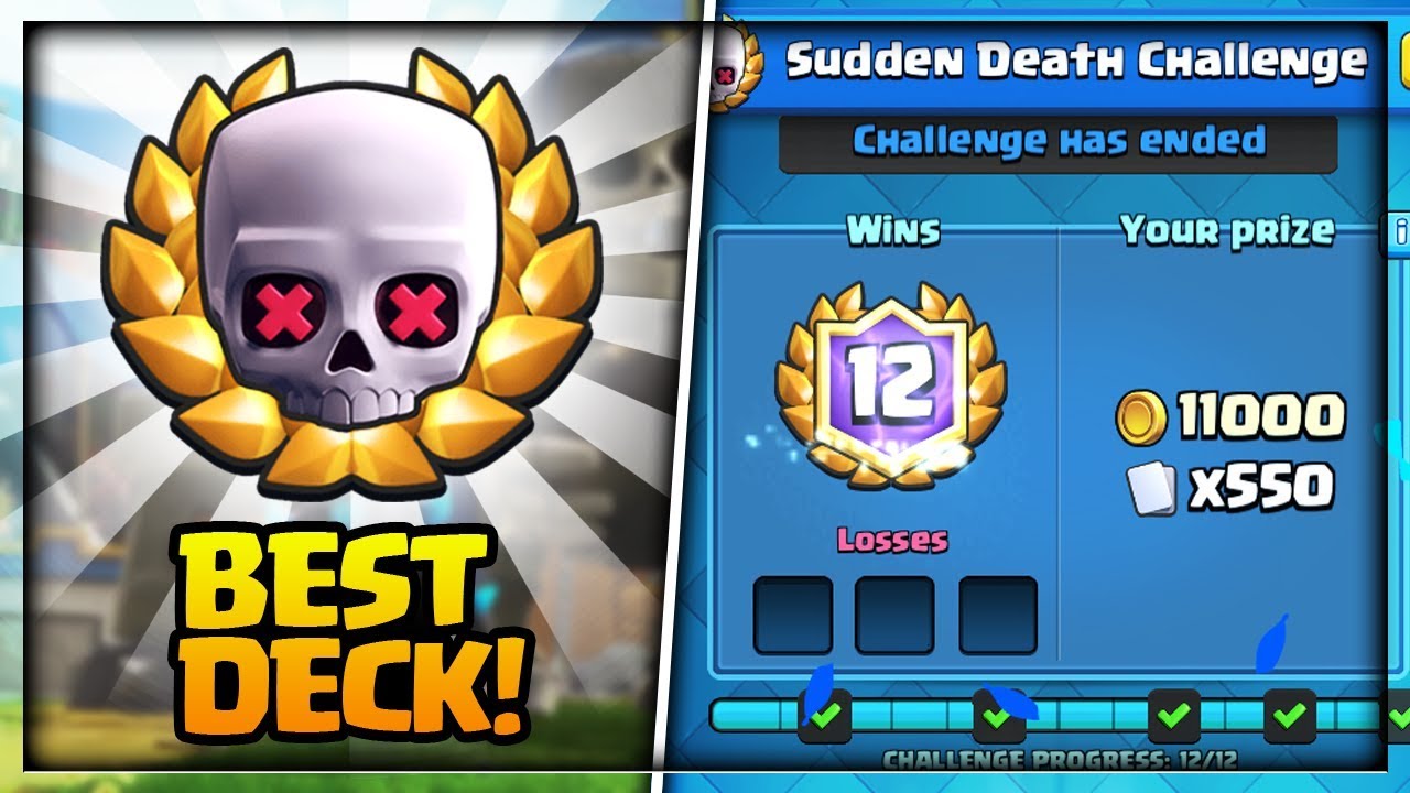 BEST DECK FOR "SUDDEN DEATH CHALLENGE" IN CLASH ROYALE EASY 12 WINS