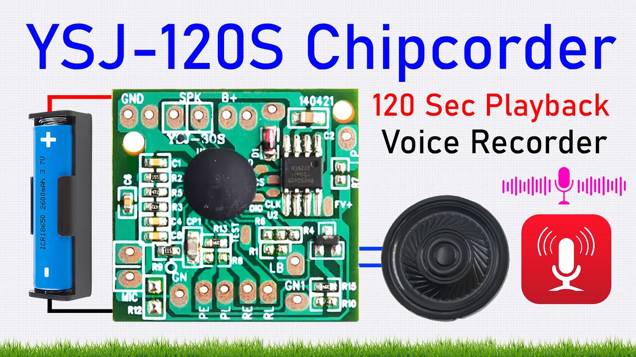 YSJ-120S Chipcorder Voice Recorder Module for DIY Sound Toys - 120 Sec Playback (YSJ-R2) OKY3164-2