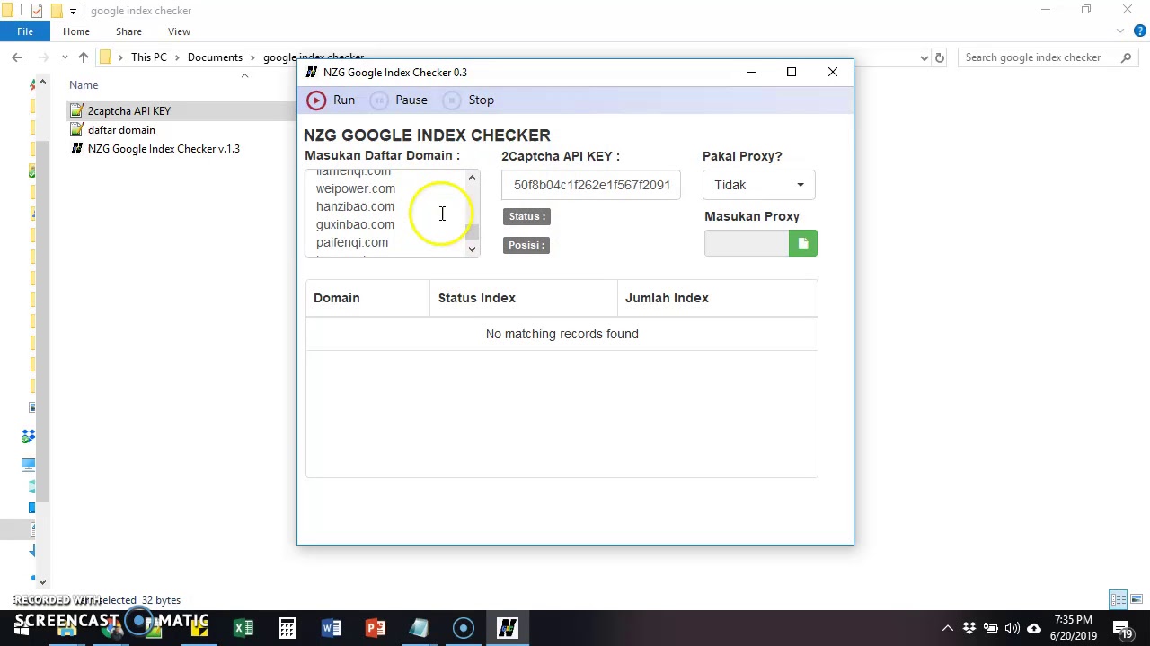 Tutorial NZG Google Index Checker