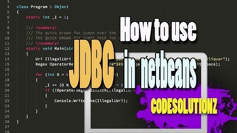 How to use JDBC in a Netbean