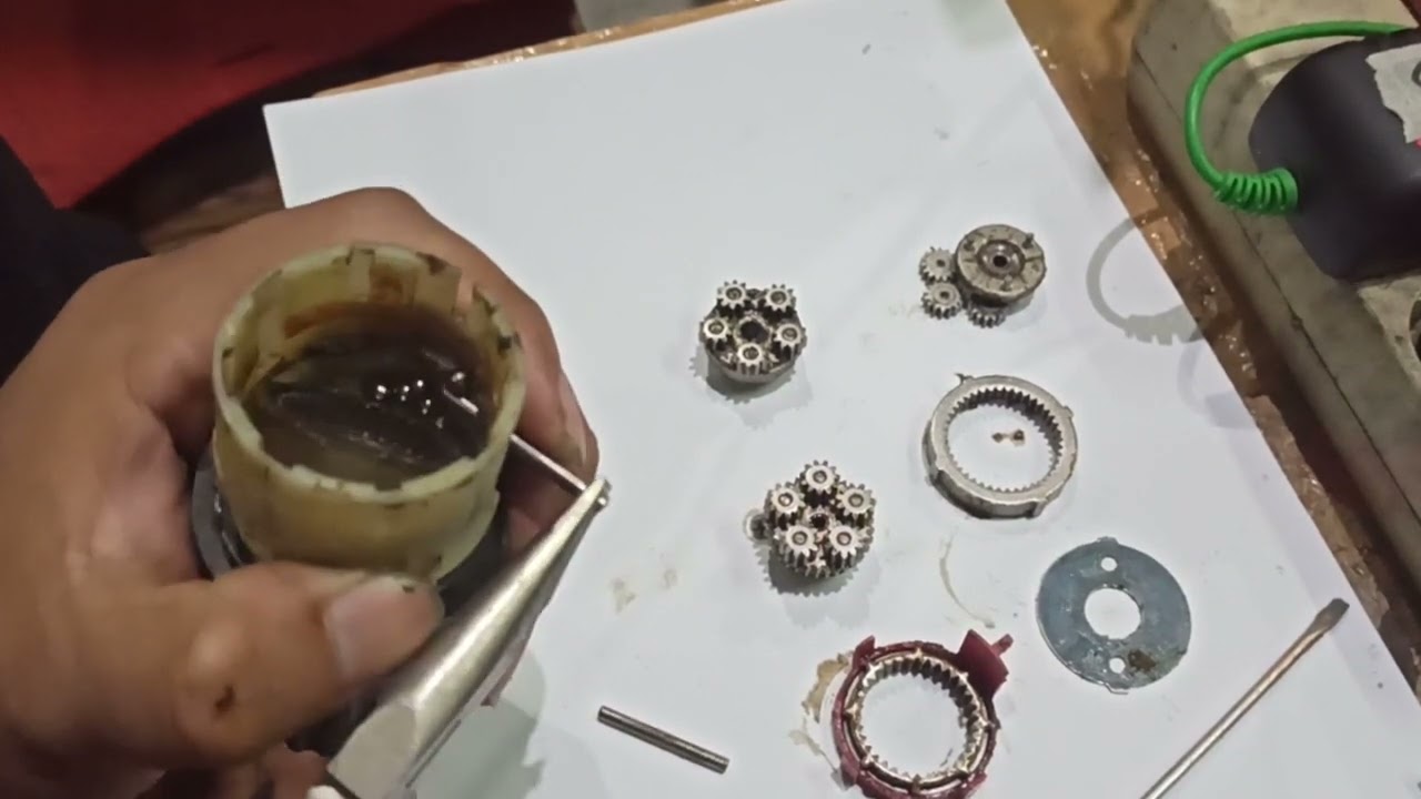 susunan gear dalam gear box bor baterai RYU RCI20V