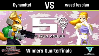 Dynamite! (Fox) vs weed lesbian (Zelda) - Melee Winners Quarterfinals -  Five Iron Melee 27