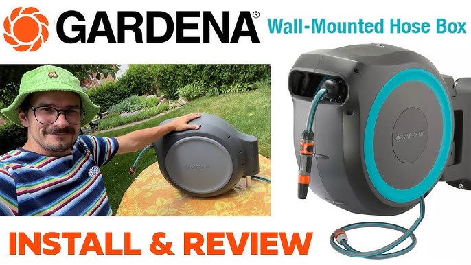 RETRACTABLE HOSE REEL INSTALLS in 1 MINUTE & Doesn't TIP! by Gardena 