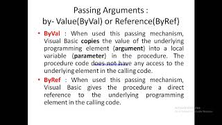 Visual Basic: sub procedures and functions