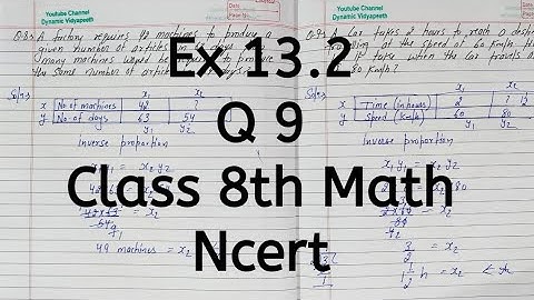 Ex 13.2, Q 9, Chapter 13, Direct and Inverse Proportion, Class 8 Math