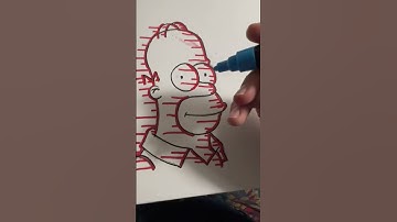 Drawing Homer with glitch effect #simpsons #shorts #posca #art