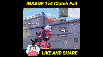 THE MOST INSANE 1v4 CLUTCH FAIL EVER IN MILITARY BASE #shorts #status #pubgmobile #1v4 #conqueror