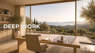 DEEP WORK | Quiet Aegean Hills Workspace | Focus Ambience