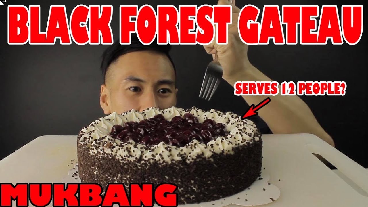 MUKBANG MASSIVE BLACK FOREST GATEAU/CAKE-MASSIVE BITES!!!