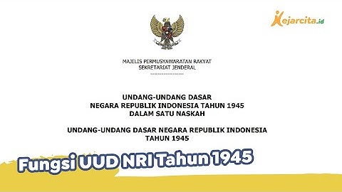 Berikut yang bukan merupakan fungsi utama dari UUD 1945 adalah