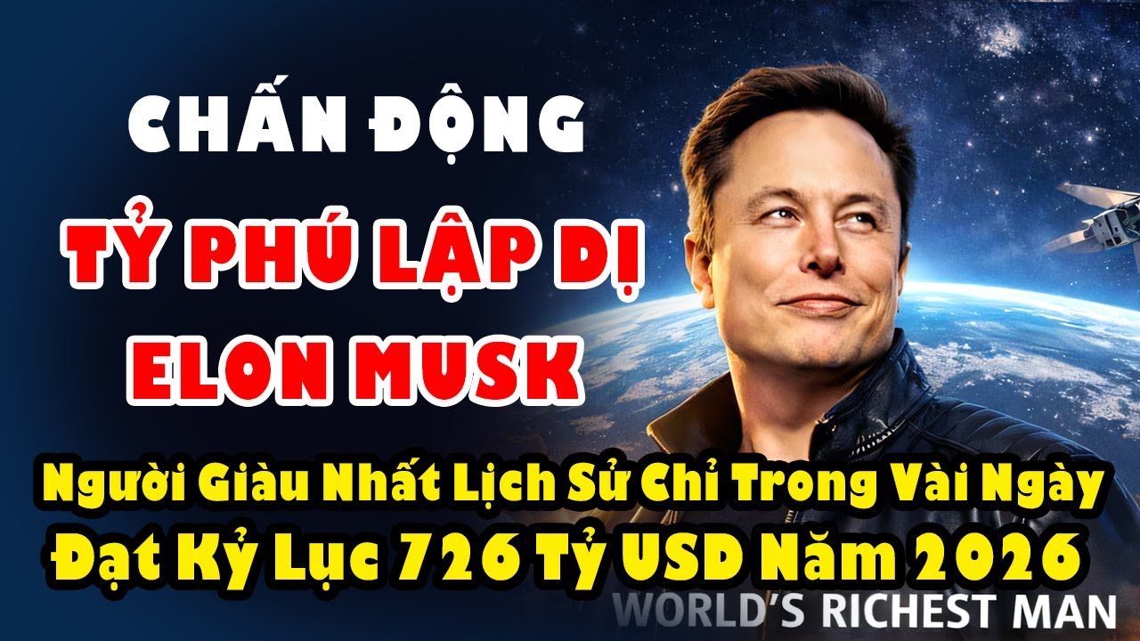 Elon Musk Đầu Tiên Lịch Sử - Tài Sản Vượt 700 Tỷ USD | Giàu Gấp 30 Lần Tỷ Phú Việt Nam!