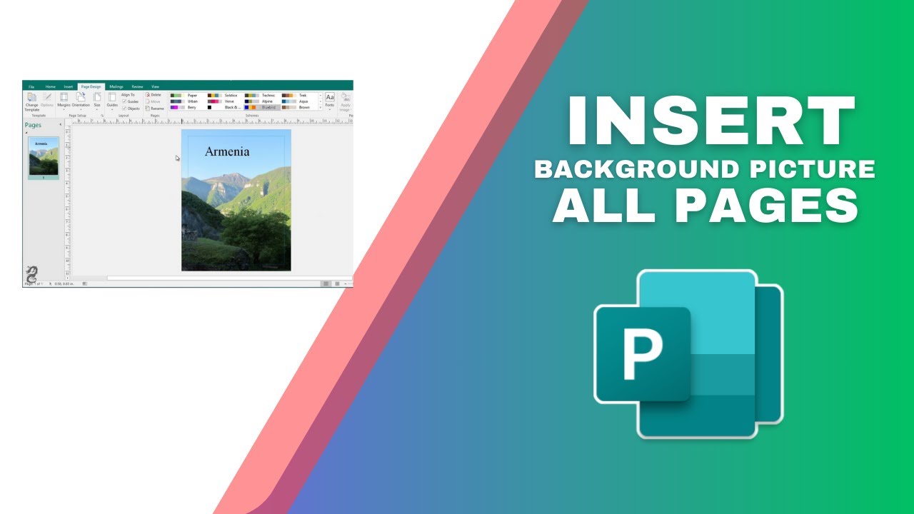 How to Insert a Background Picture on All Pages in Publisher - YouTube
